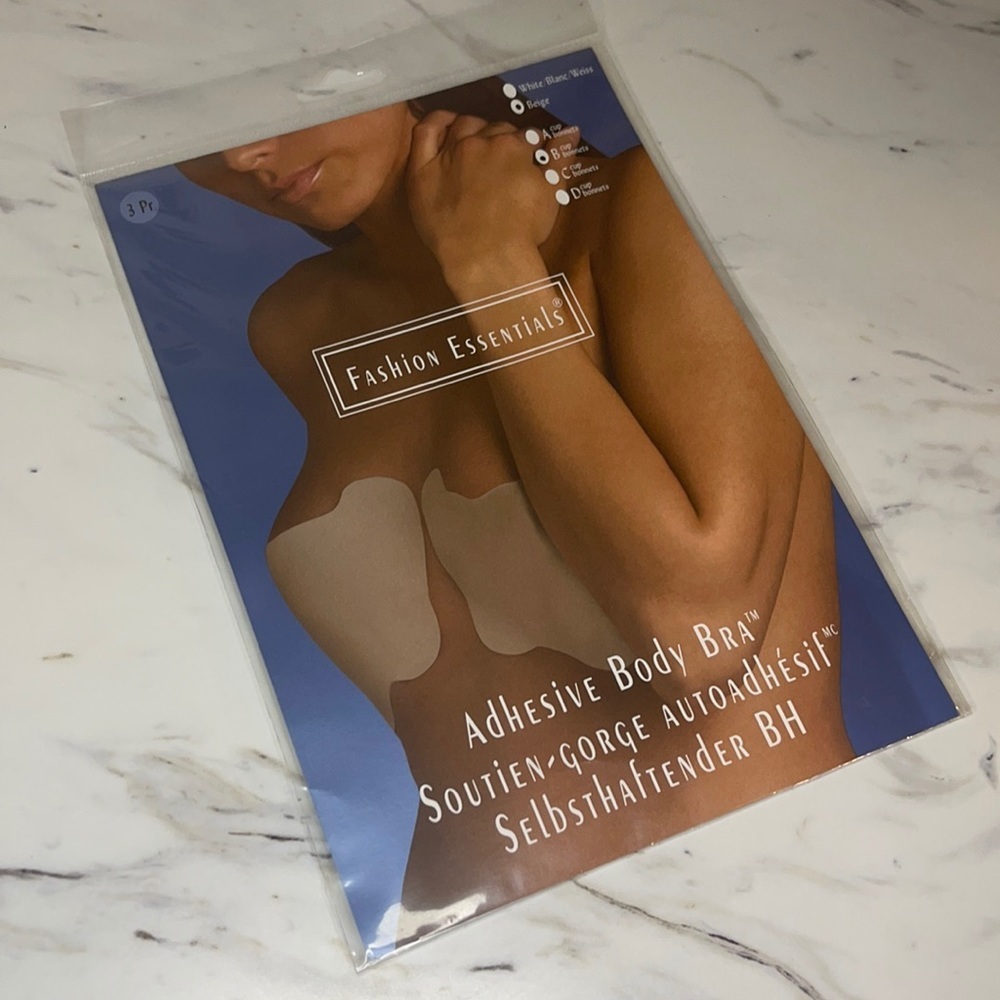 2pc Adhesive Sticker Body Bra - Beige